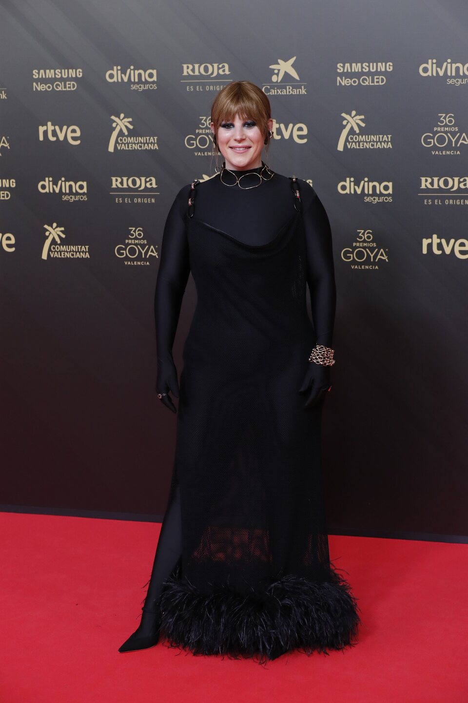 Ángela Cervantes en la alfombra roja de los Goya 2022