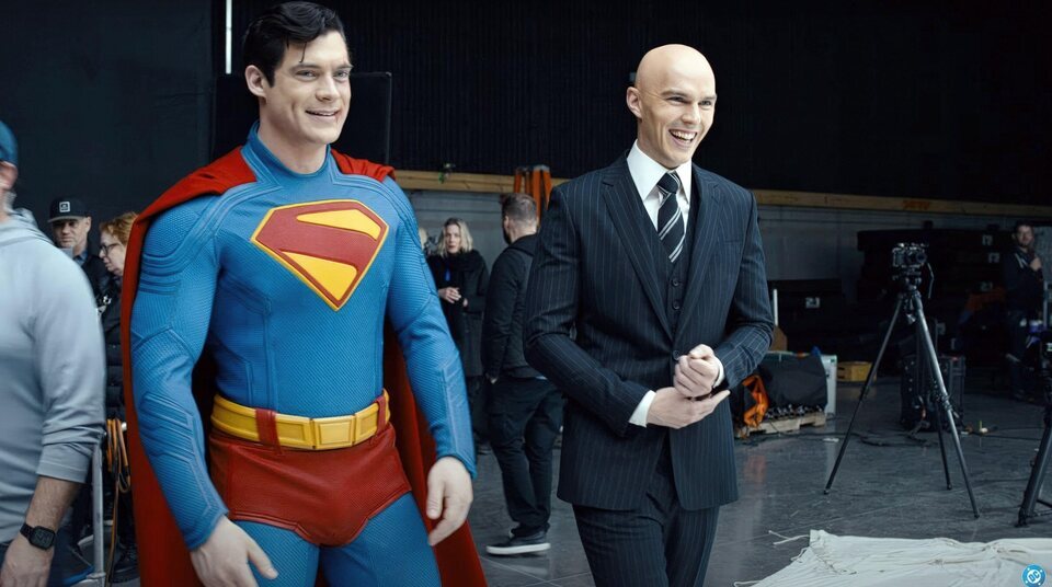 David Corenswet y Nicholas Hoult en el rodaje de 'Superman'