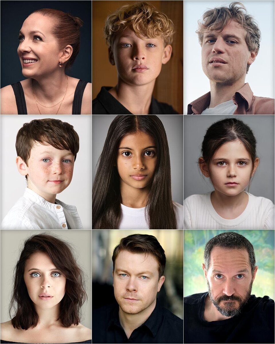 (De izq. a der.) Molly Weasly, Draco y Lucius Malfoy, Seamus, Parvati, Lavender, Petunia y Vernon Dursley, y Cornelius Fudge