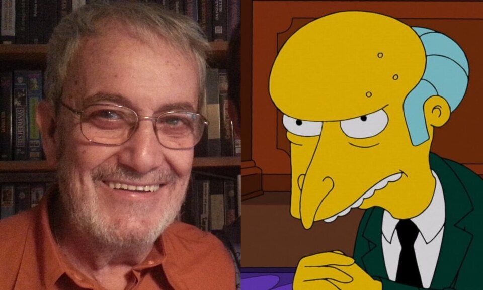 Javier Franquelo y uno de sus personajes más importantes, el señor Burns
