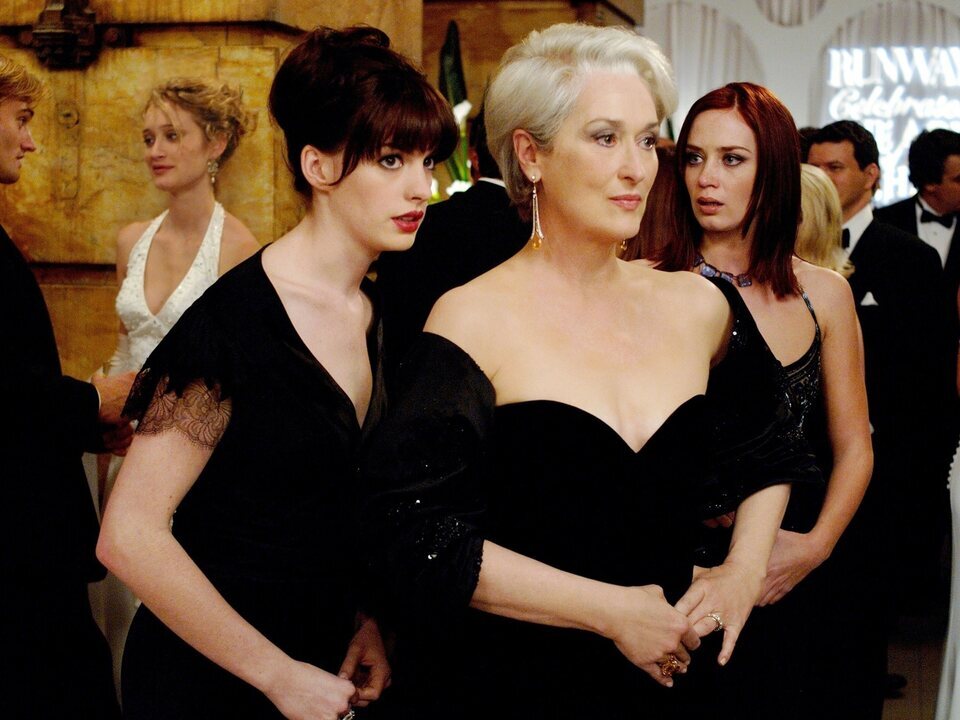 Anne Hathaway, Meryl Streep y Emily Blunt en 'El diablo viste de Prada'