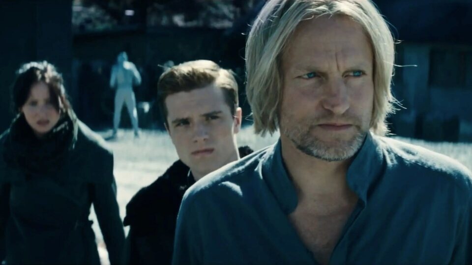 Katniss, Peeta y Haymitch en 'Los Juegos del Hambre'