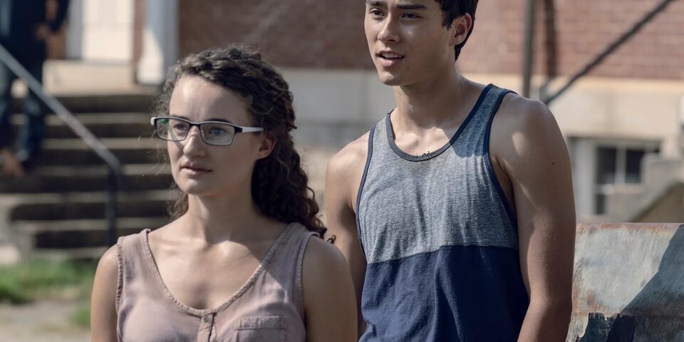 Kelley Mack en una escena de 'The Walking Dead'