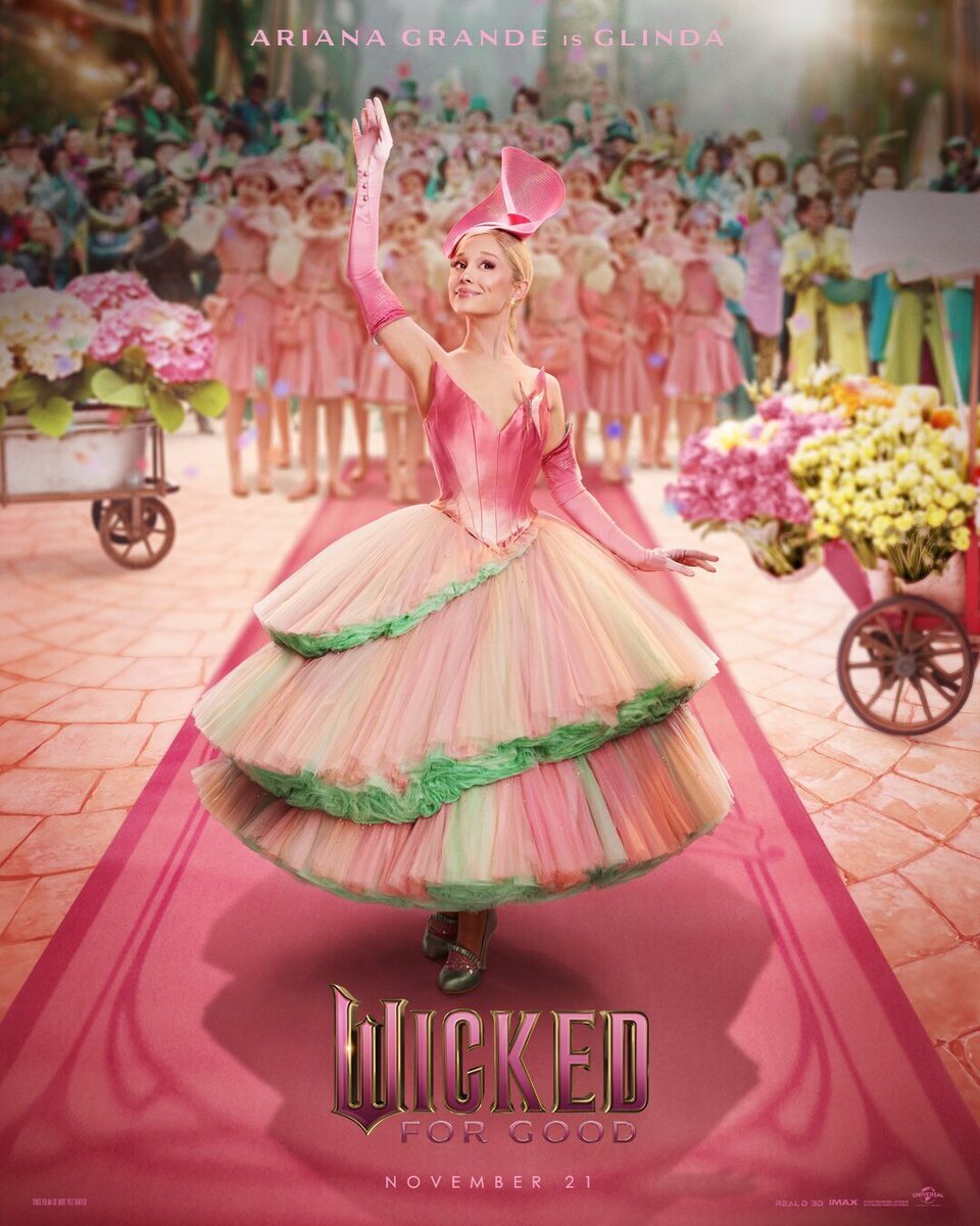 Póster de 'Wicked: Parte II' centrado en Glinda