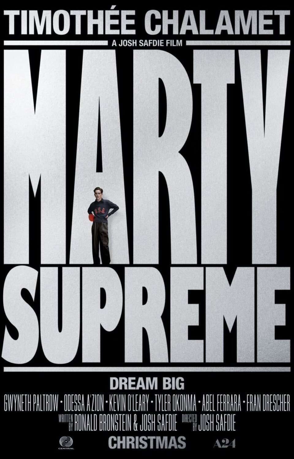 Primer póster de 'Marty Supreme' protagonizada por Timothé Chalamet.