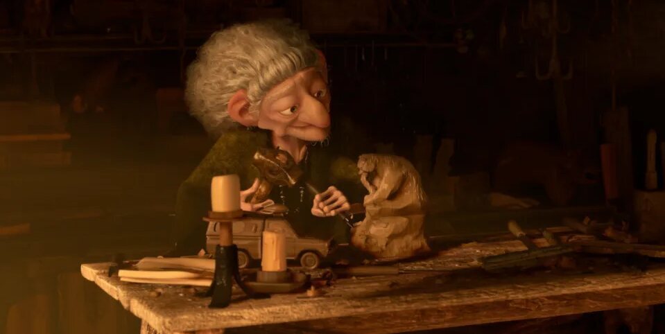 La bruja de 'Brave' tallando easter eggs