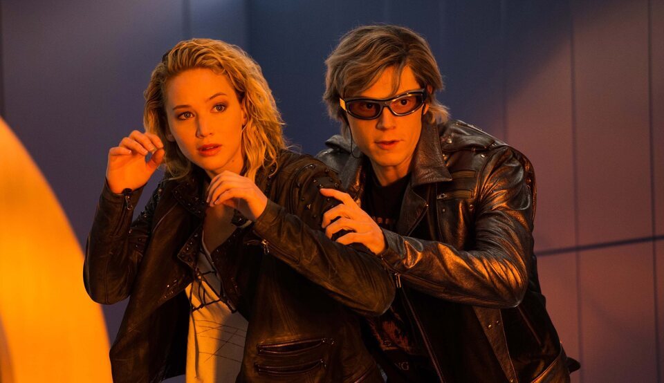 Jennifer Lawrence y Evan Peters en la saga 'X-Men'