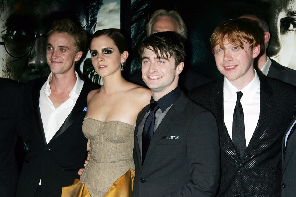 Tom Felton, Emma Watson, Daniel Radcliffe y rupert Grint en la premiere de 'Harry Potter y las reliquias de la muerte: Parte 2' 