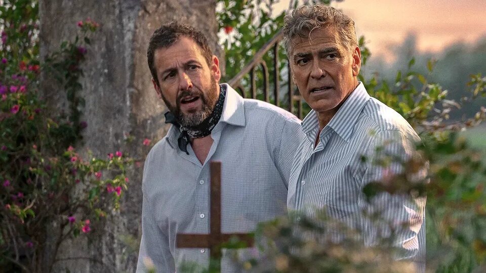 Adam Sandler y George Clooney en 'Jay Kelly'