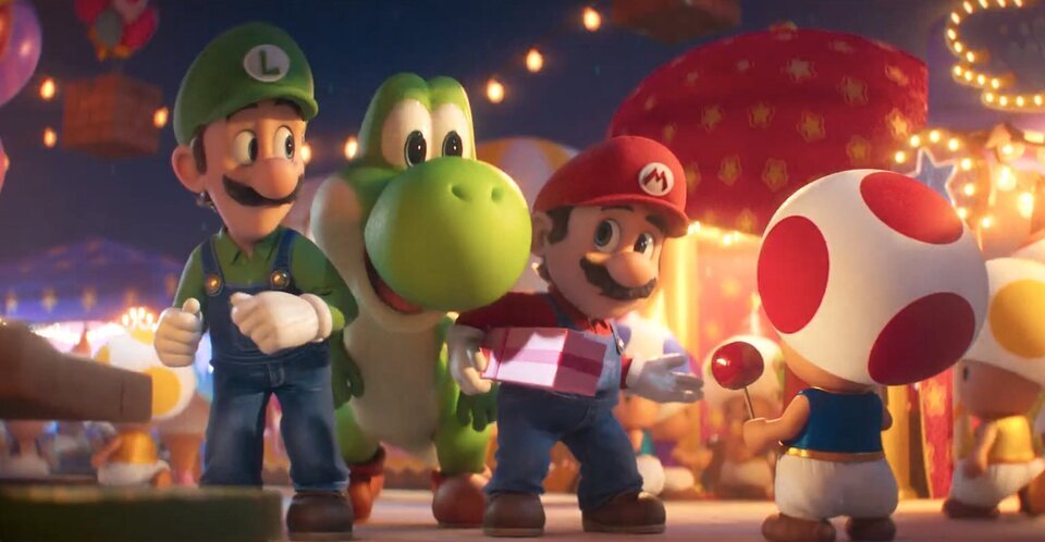 Yoshi conoce a los Toad