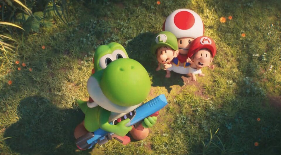 Yoshi con Toad y Mario y Luigi beb&eacute;s