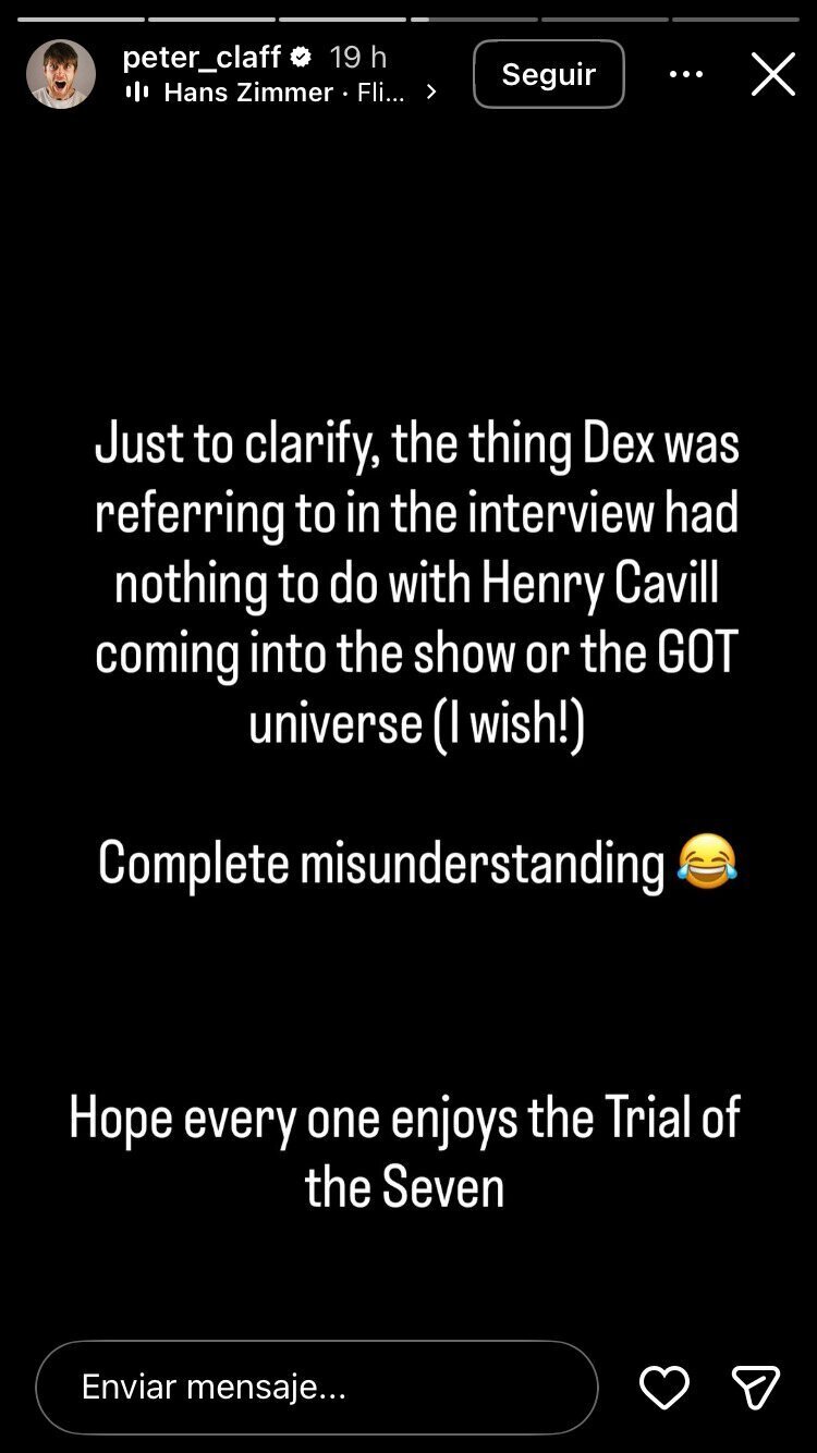 La historia de Instagram que ha subido Peter Claffey