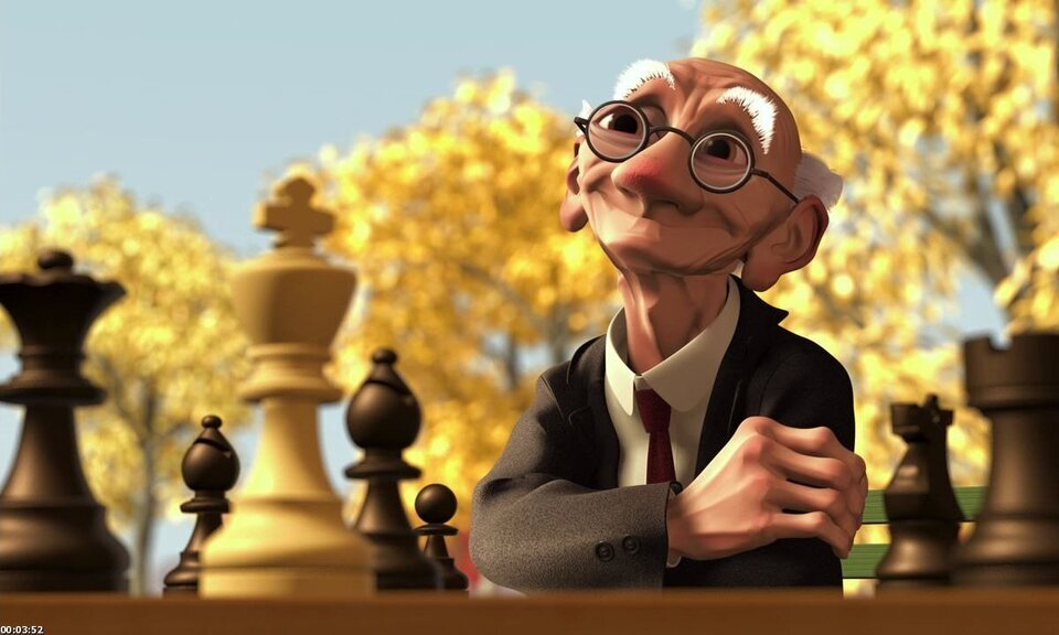 Geri en 'El juego de Geri', el famoso corto de Pixar