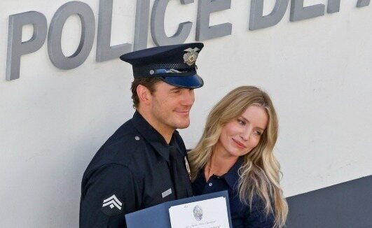 Annabelle Wallis y Chris Pratt en la premiere de 'Sin piedad'