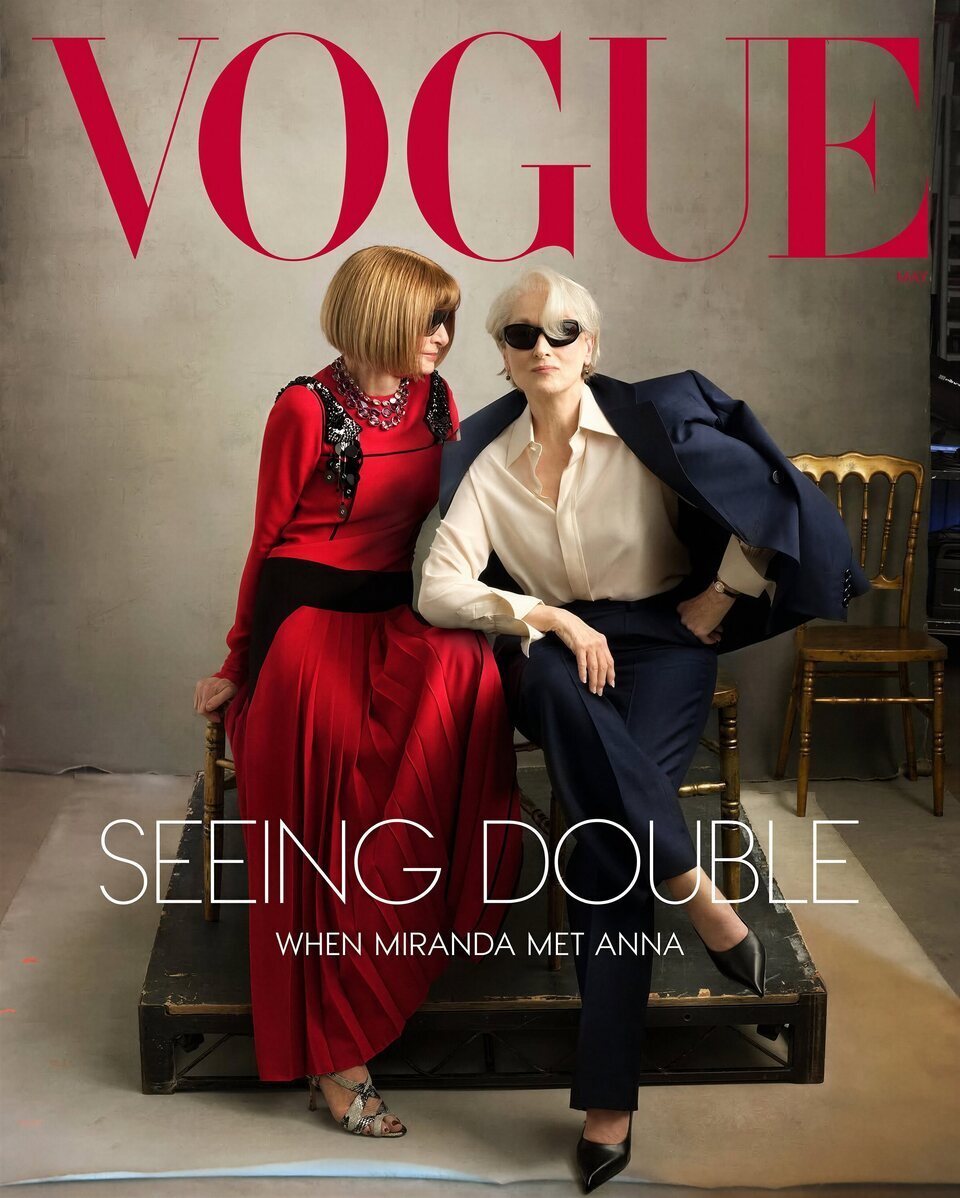 Anna Wintour y Meryl Streep en la portada de la revista Vogue