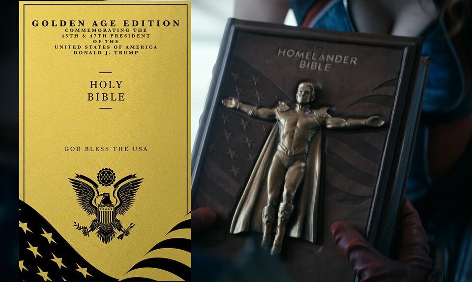 Homelander tiene una biblia. Trump tiene una biblia.