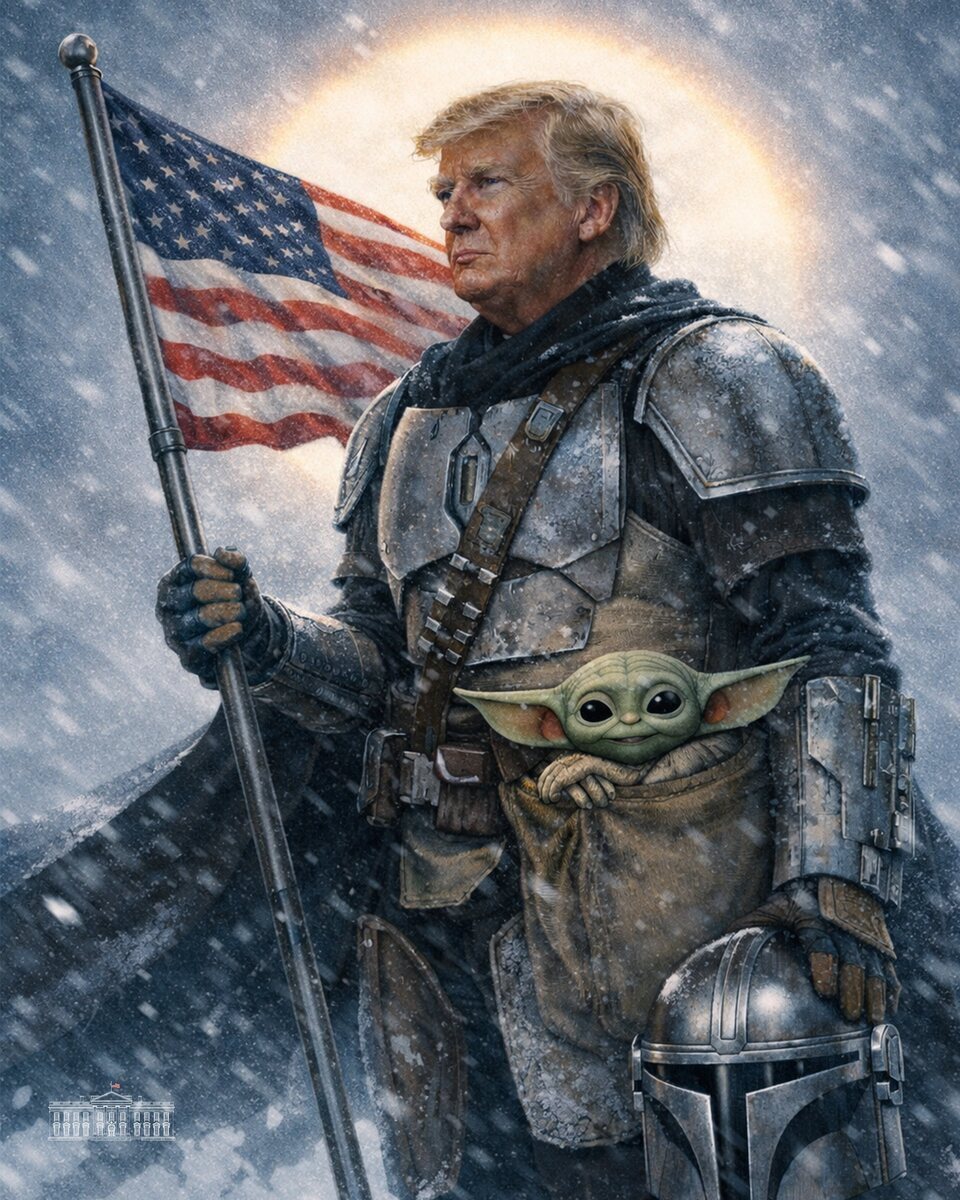 La imagen de Donald Trump como The Mandalorian