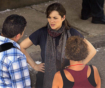 Marion Cotillard en el set de 'The Dark Knight rises'