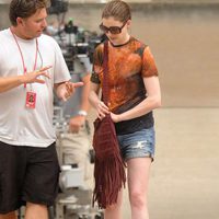 Anne Hathaway en el set de 'El Caballero Oscuro: La leyenda renace'