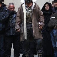 Tom Hardy como Bane en el set de 'El Caballero Oscuro: La leyenda renace'