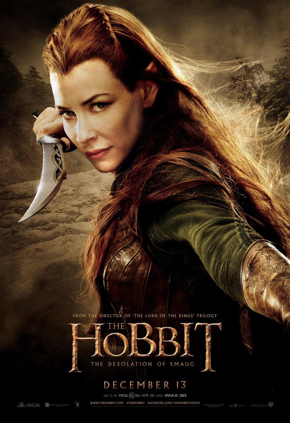 Póster de Evangeline Lilly en 'El Hobbit: La desolación de Smaug'