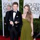 Eddie Redmayne y Hannah Bagshawe en la alfombra roja de los Globos de Oro 2015