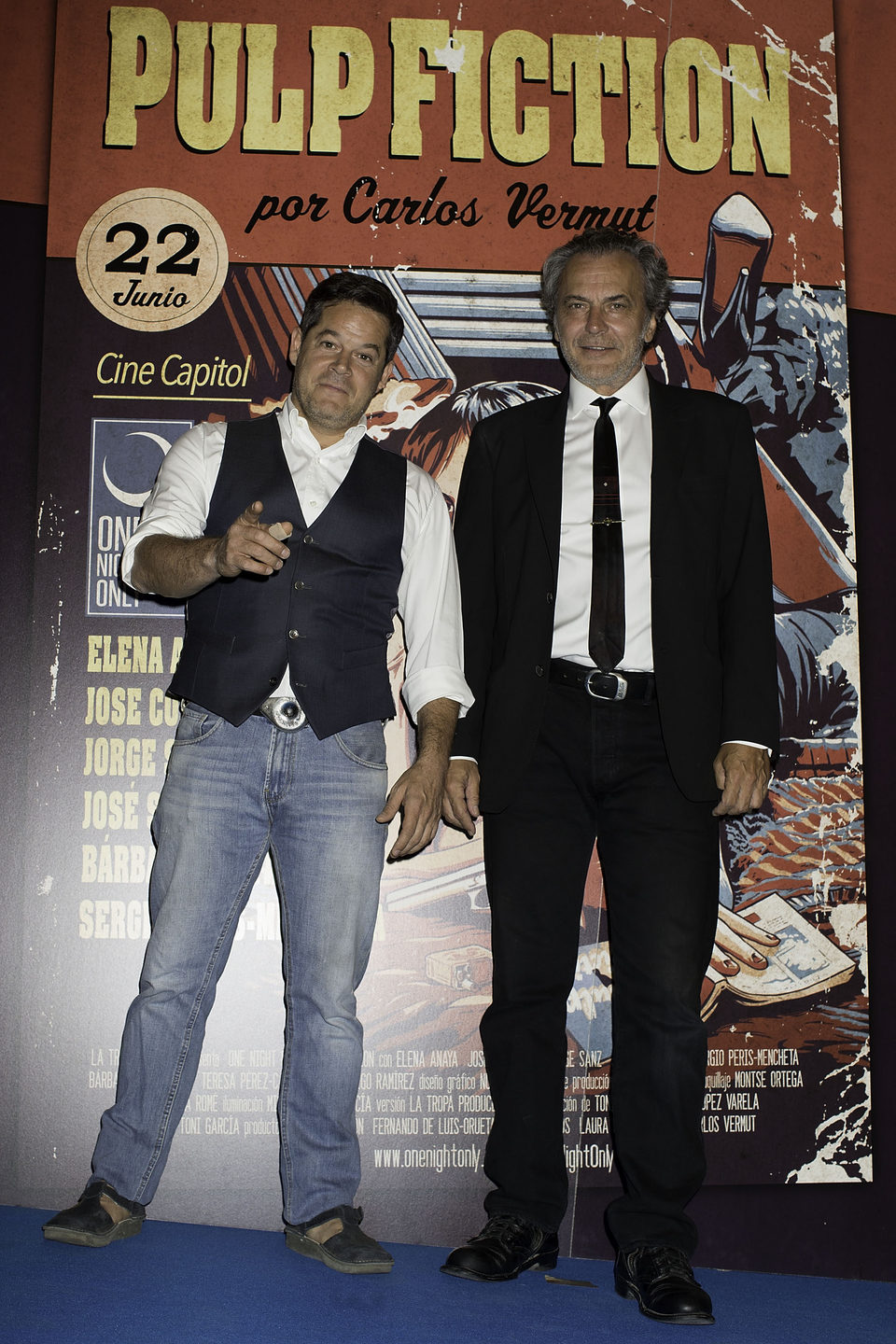 Jorge Sanz y José Coronado en el photocall de One Night Only: 'Pulp Fiction'