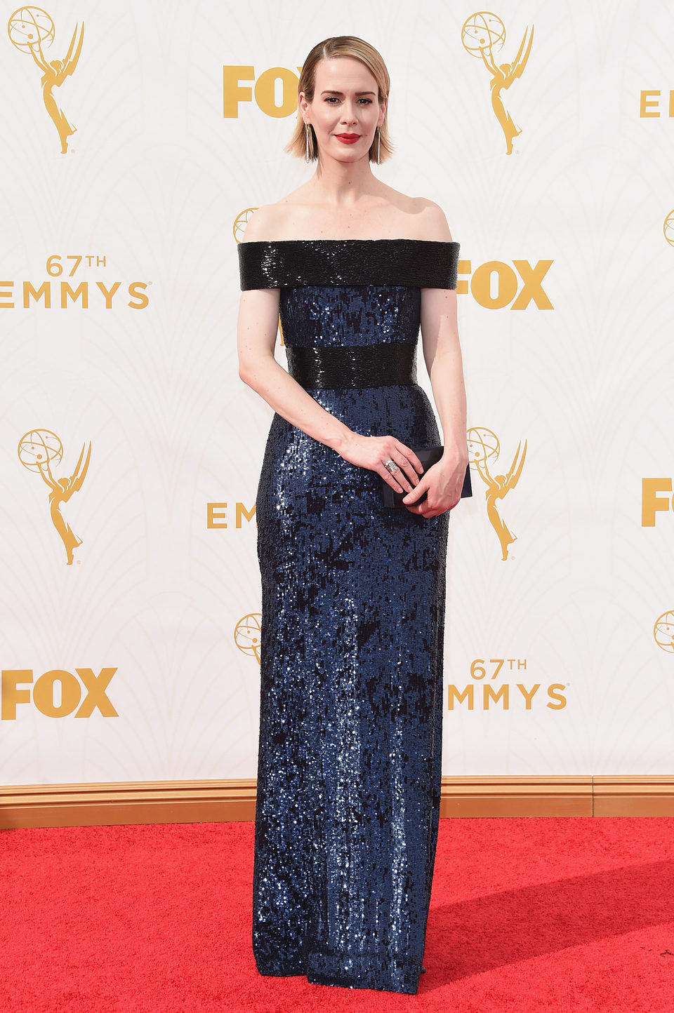Sarah Paulson en la alfombra roja de los premios Emmy 2015