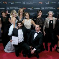 Manuela Velles, Vero Moral, Leticia Dolera, Consuelo Trujillo, Paula Ortiz, Luisa Gavasa, Inma Cuesta, Alex García y Asier Etxeandia asisten a la alfombra 