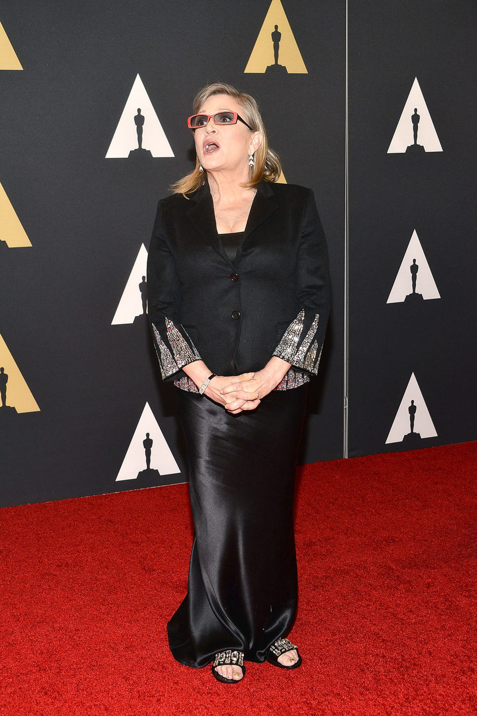Carrie Fisher en la alfombra roja de los Governor's Awards 2015