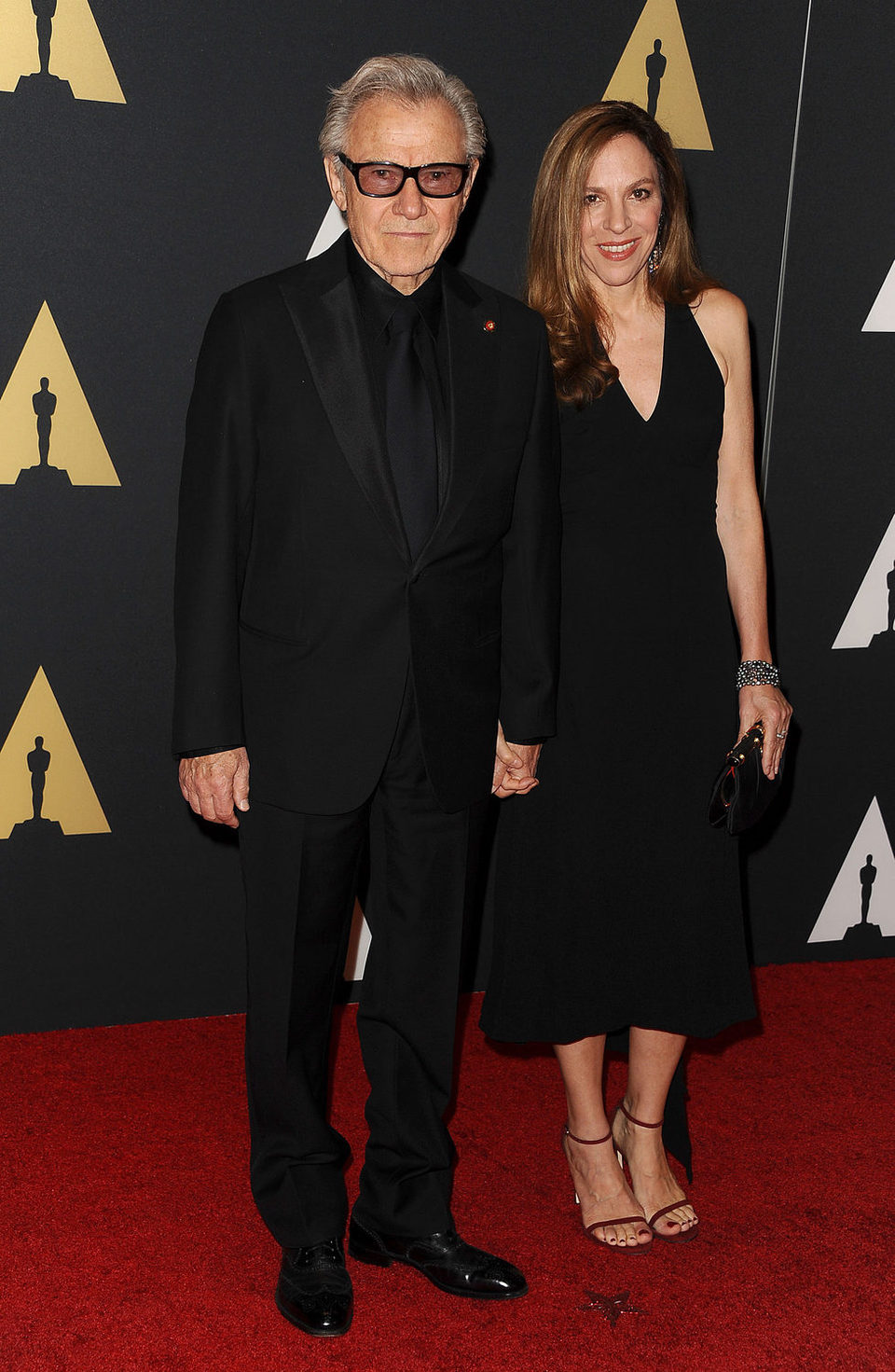 Harvey Keitel y su esposa en los Governor's Awards 2015