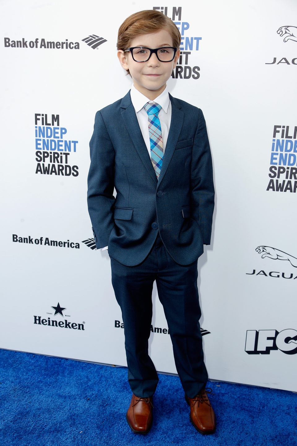 Jacob Tremblay en la alfombra roja de los Independent Spirit Awards 2016