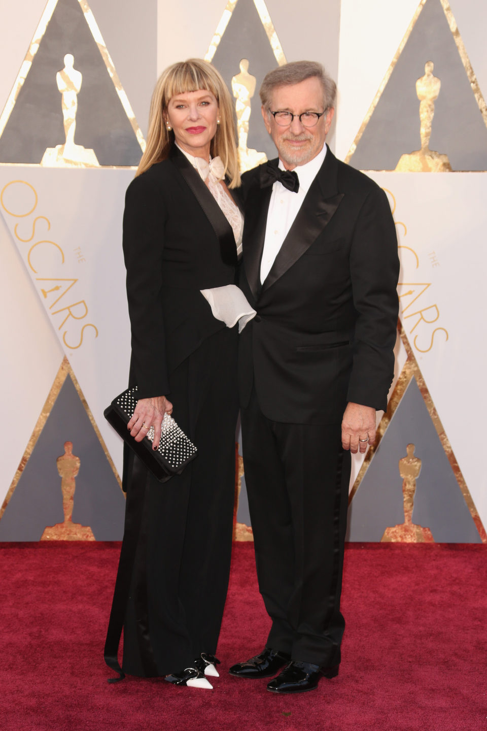 Steven Spielberg en la alfombra roja de los Oscar 2016