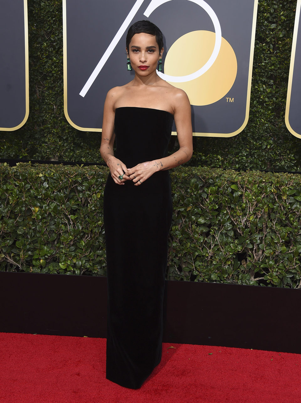 Zoe Kravitz en la alfombra roja de los Globos de Oro 2018
