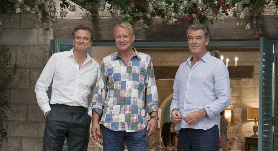 Colin Firth, Stellan Skarsgård y Pierce Brosnan en 'Mamma Mia! Una y otra vez'