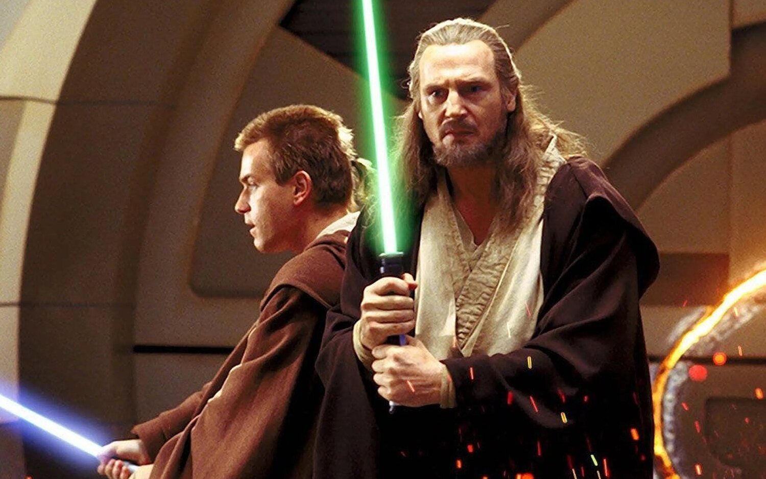 Ewan McGregor y Liam Neeson en 'Star Wars. Episodio I: La amenaza fantasma'