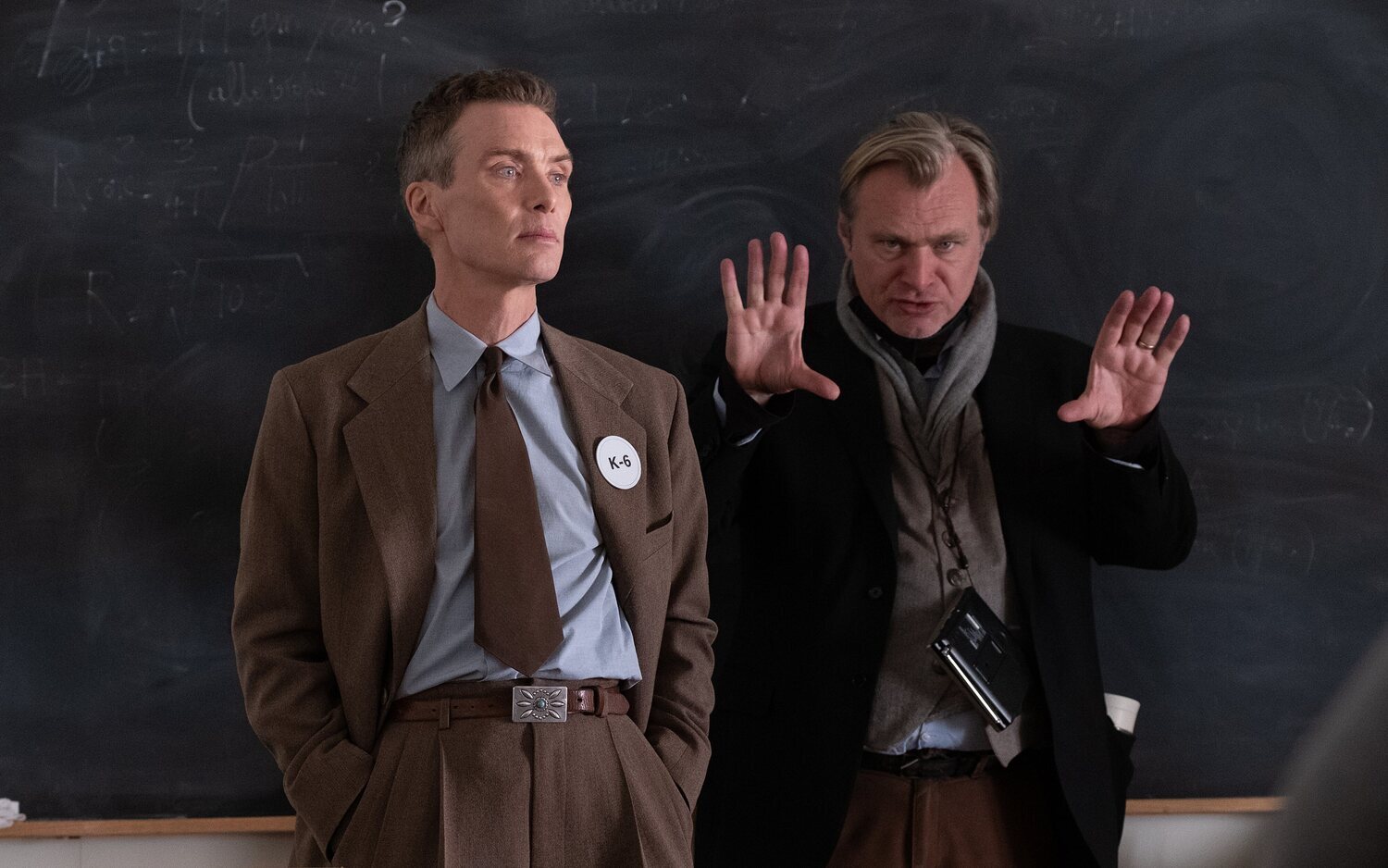 Christopher Nolan y Cillian Murphy en el rodaje de 'Oppenheimer'