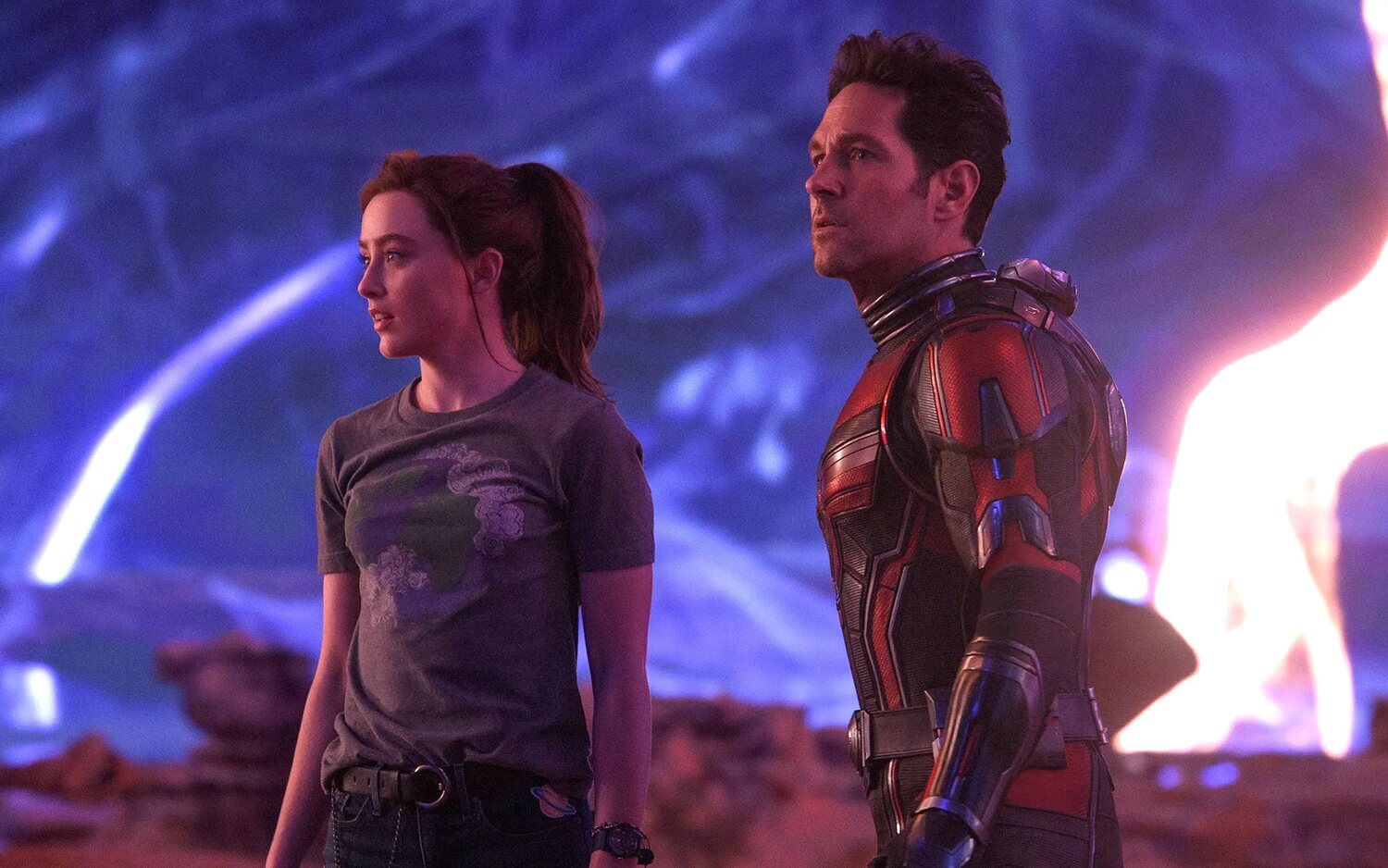 Kathryn Newton y Paul Rudd en 'Ant-Man y la Avispa: Quantumanía'