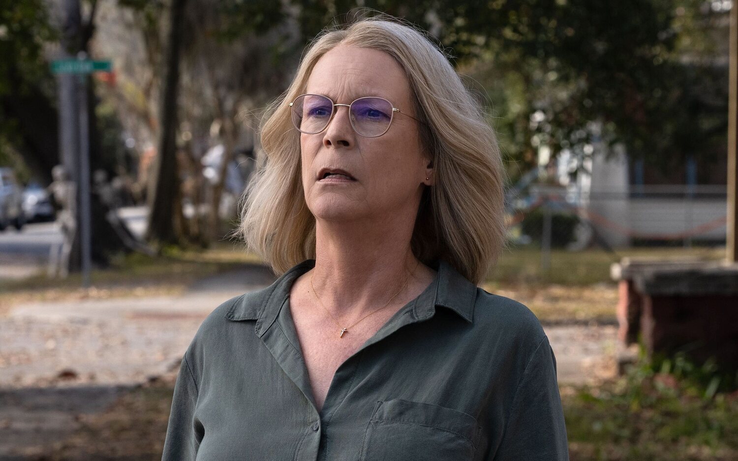 Jamie Lee Curtis como Laurie Strode en 'Halloween: El final'