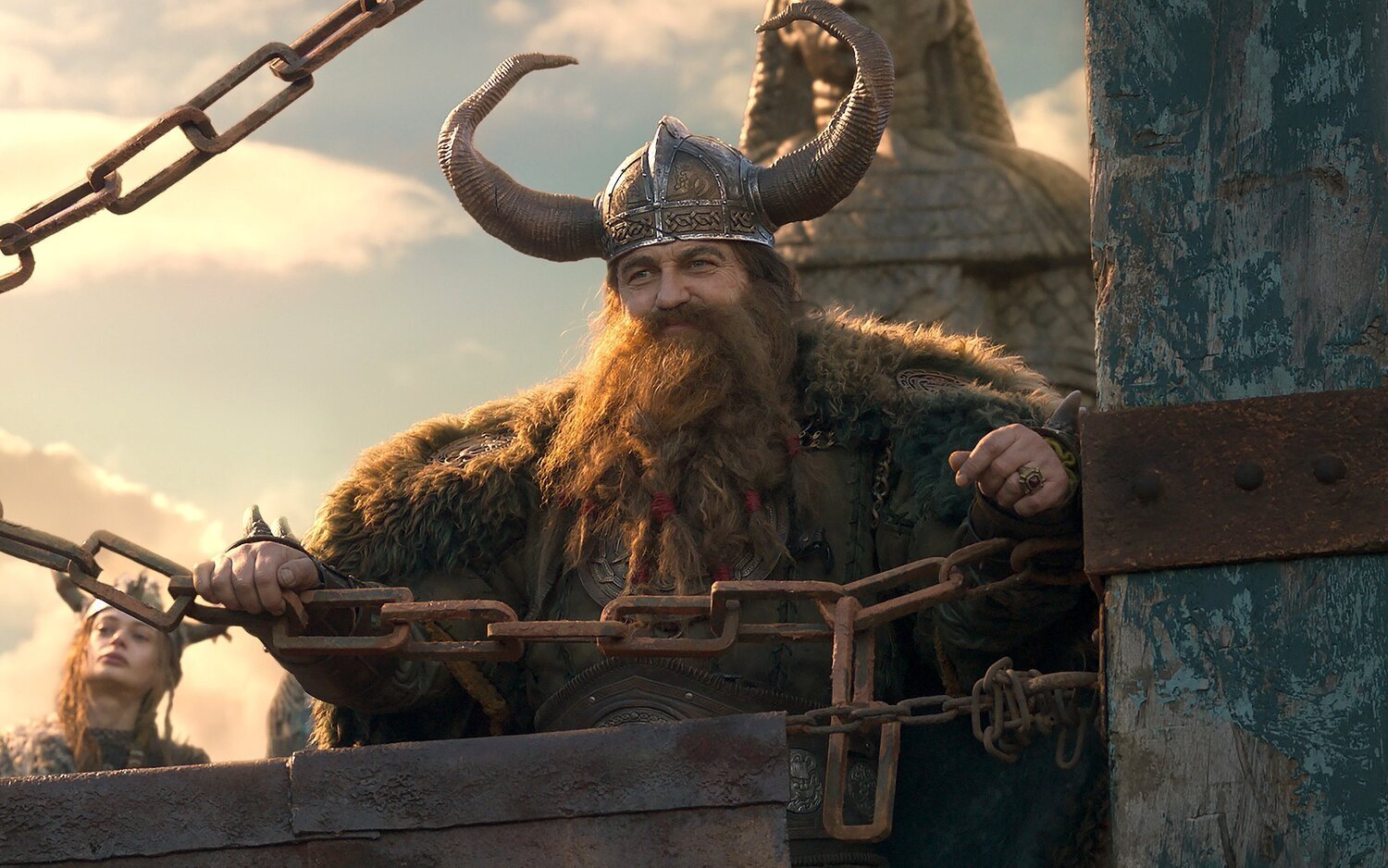Gerard Butler como Estoico, padre y líder vikingo