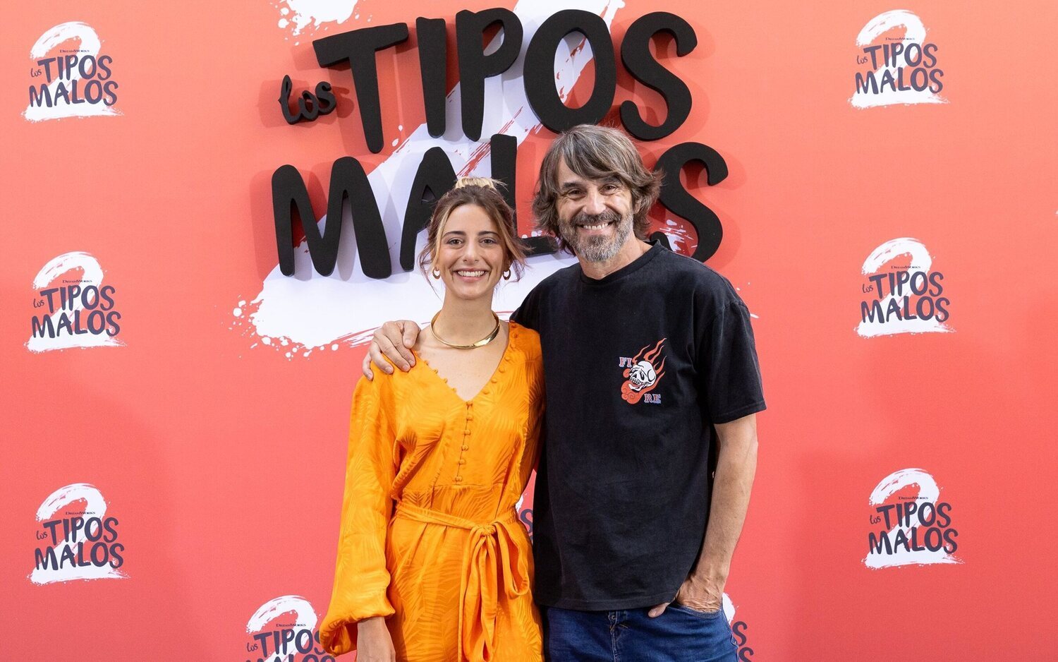 Gemita y Santi Millán en la alfombra roja de 'Los tipos malos 2'