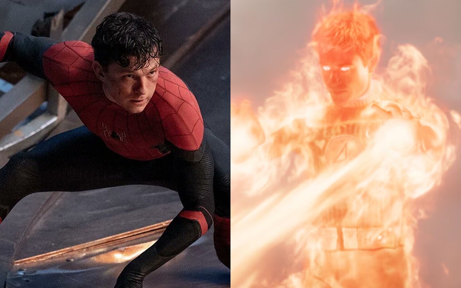 Tom Holland y Joseph Quinn como Spider-Man y la Antorcha Humana