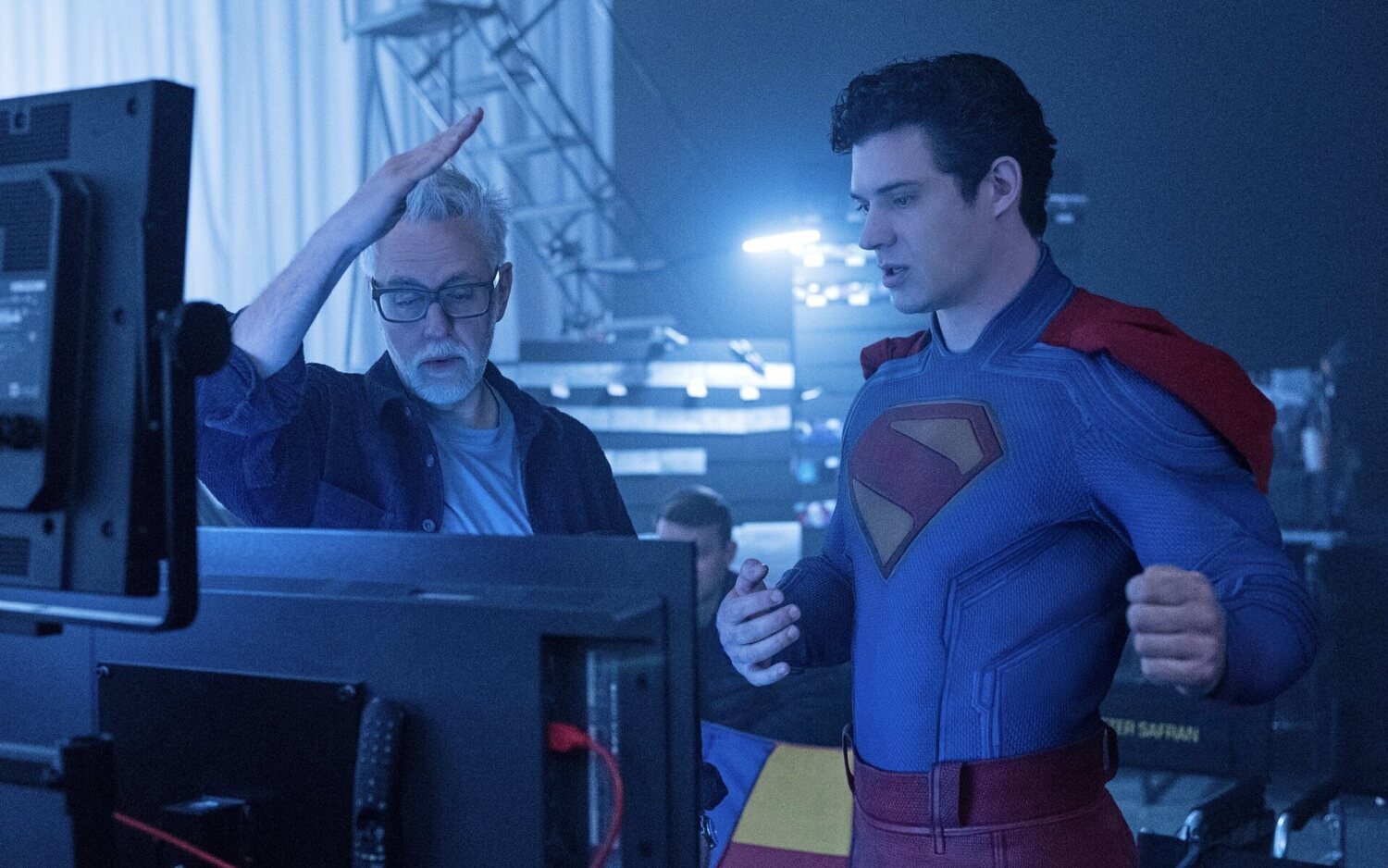 James Gunn y David Corenswet en el rodaje de 'Superman'