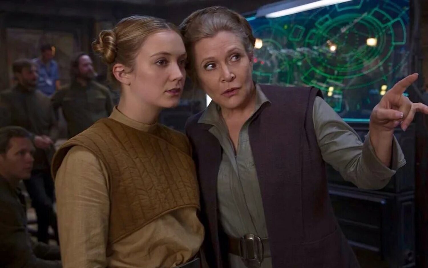 Billie Lourd y Carrie Fisher, madre e hija en el rodaje de 'Star Wars'