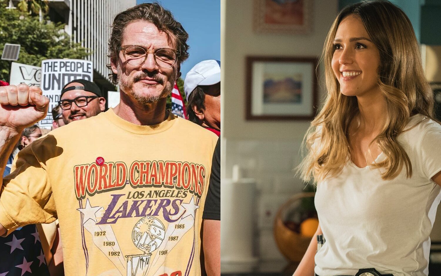Pedro Pascal y Jessica Alba estuvieron en el concierto de Bad Bunny