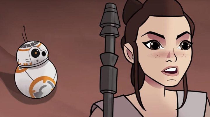 Rey y BB8 en 'Sands of Jakku'