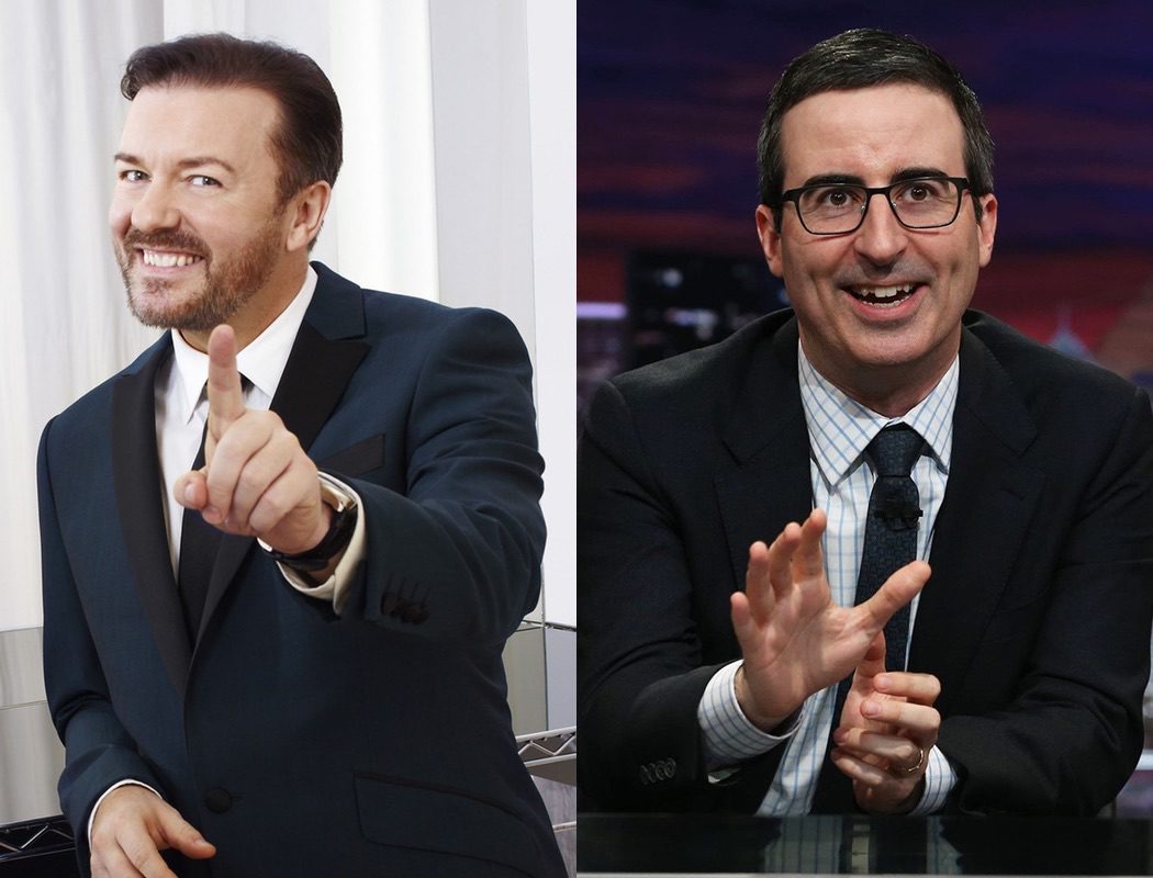 Ricky Gervais y John Oliver, la comedia ácida