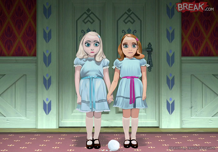 Elsa y Anna como las gemelas de 'El resplandor'