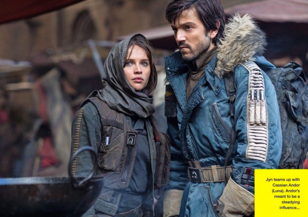 Felicity Jones como Jyn Erso y Diego Luna como Casian Andor