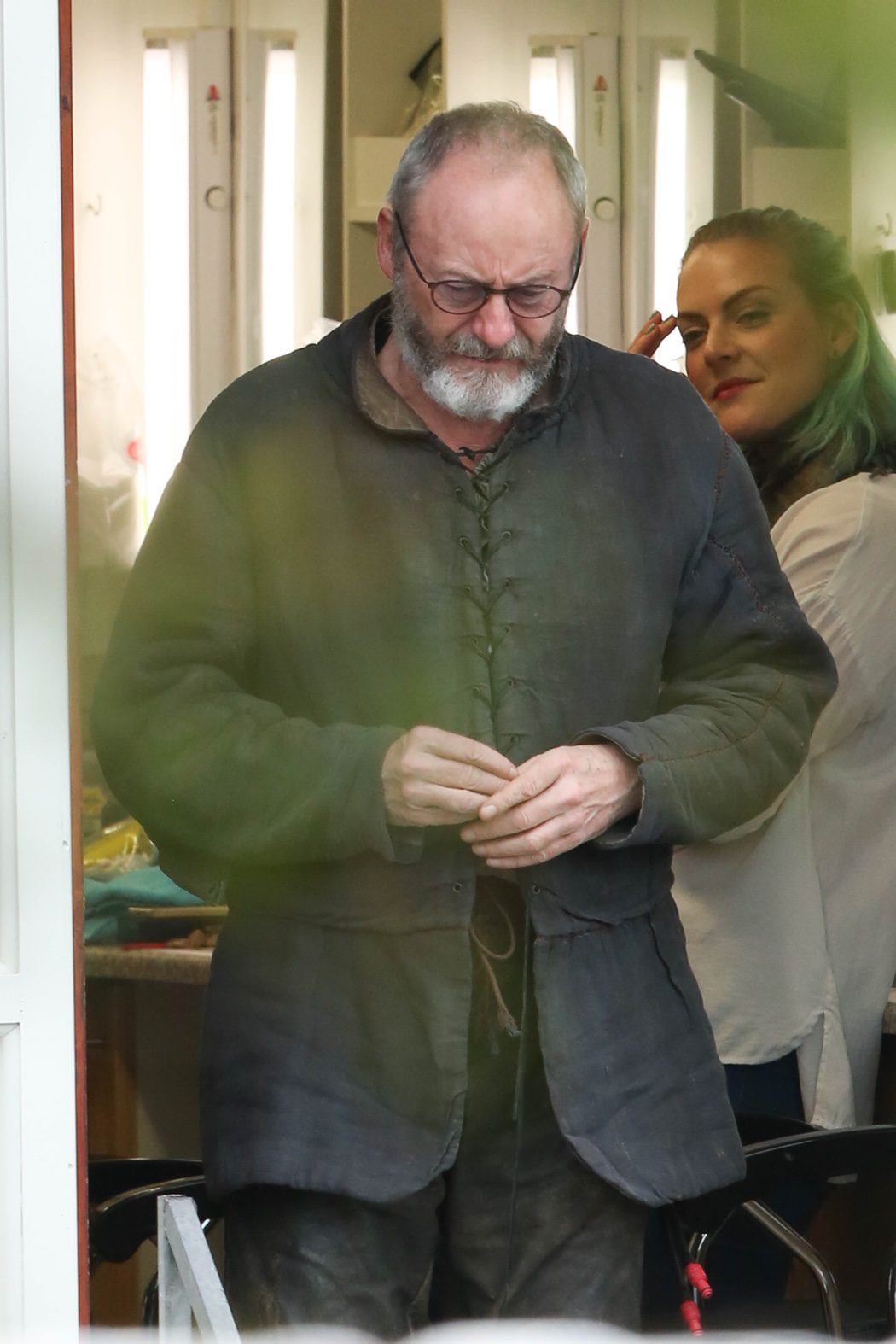 Liam Cunningham como Davos en el set de la 7ª temporada